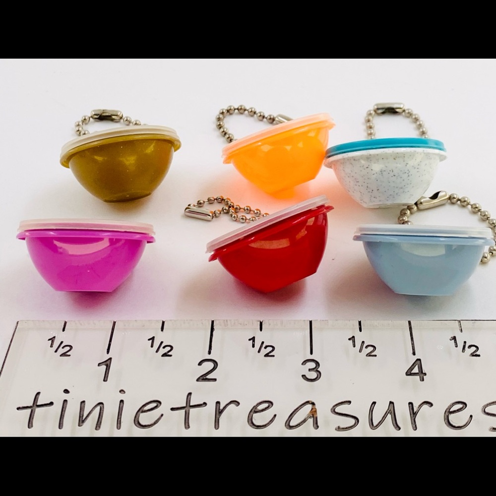 Tupperware mini wonderlier bowl keychain set of 6 rare fun tinietreasures